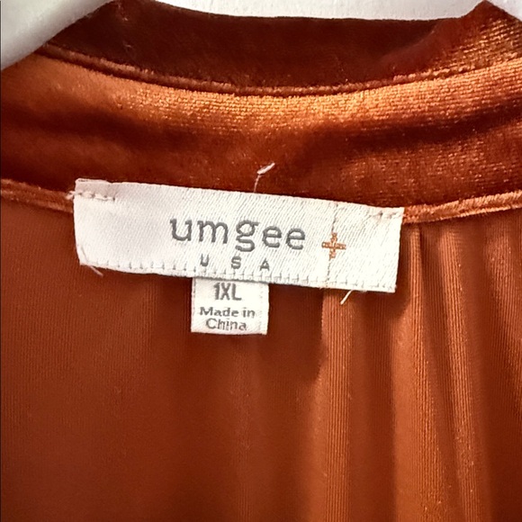 Umgee Rust Velvet Button-Down Tunic - Picture 2 of 4